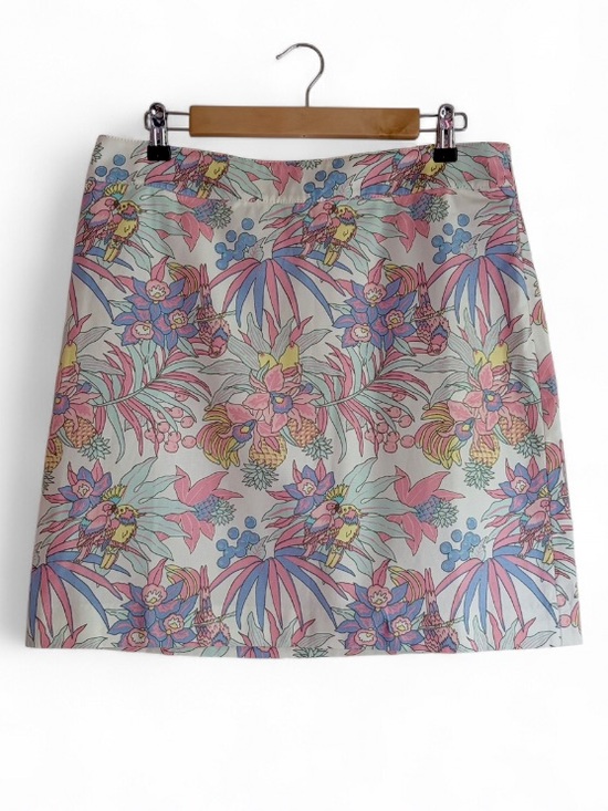 Talbots Dresses & Skirts - Talbots Pastel Bird and Floral Print A Line Cotton Mini Skirt Size 10